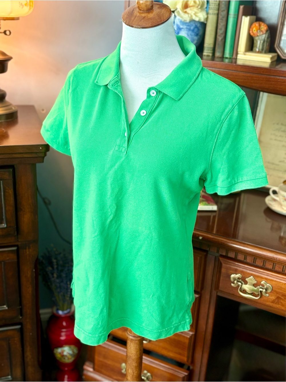 Brooks Brothers Medium Green Short-Sleeve Polo Top